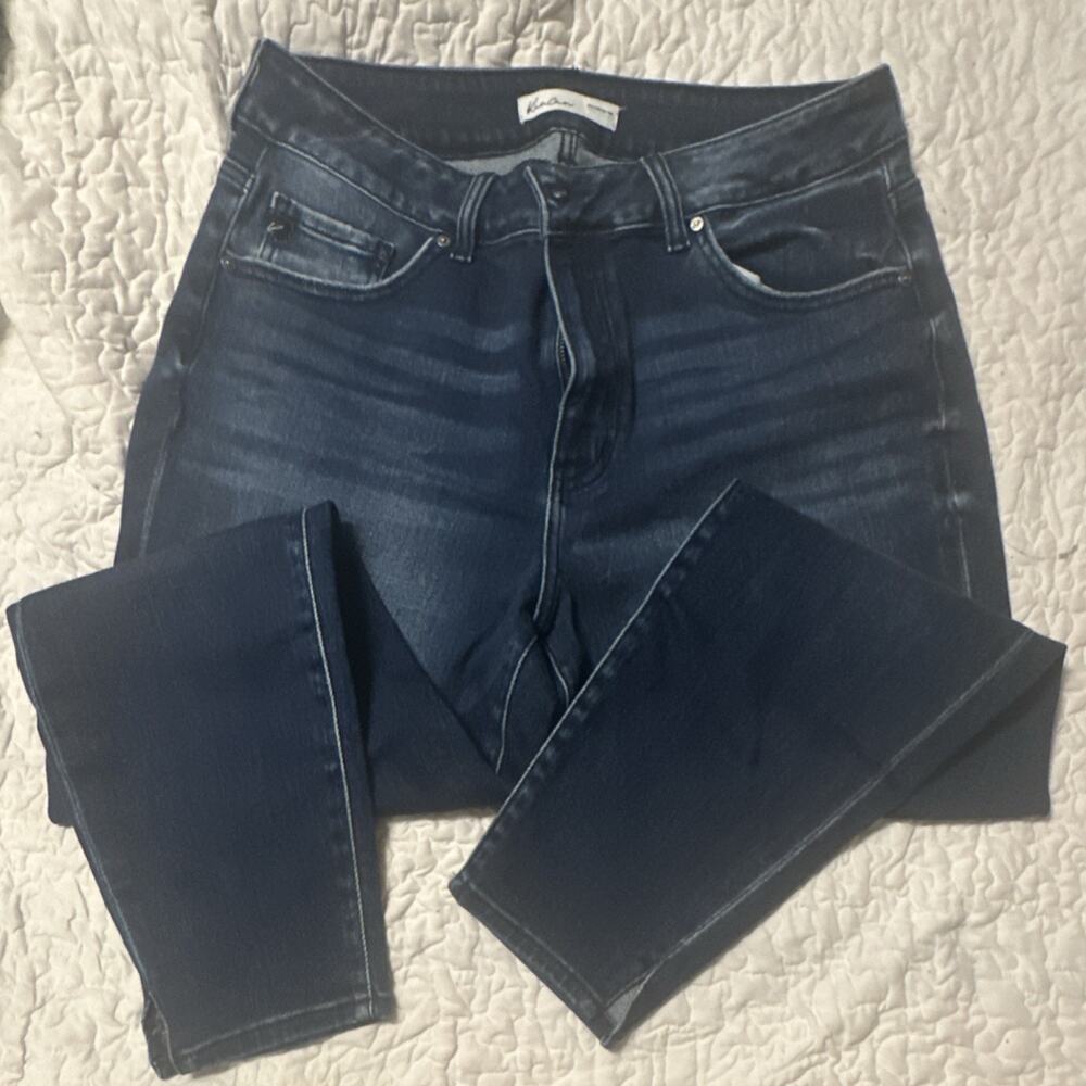 KanCan Stretch Dark Blue Medium Wash Women's Skinny Denim Jeans 5-Pocket Regular